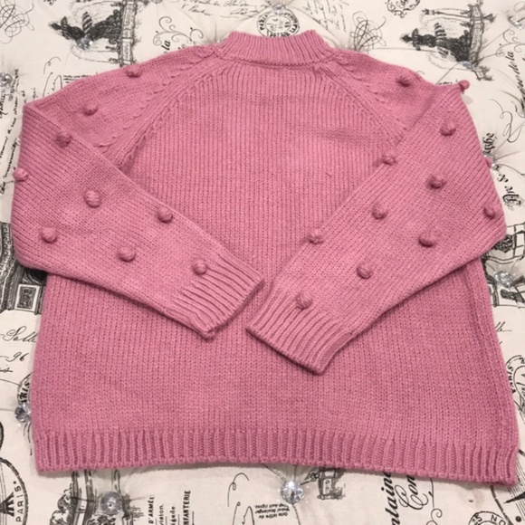 CeCe by Cynthia Steffe Pompom Sleeve Mock Neck - Picture 5 of 5